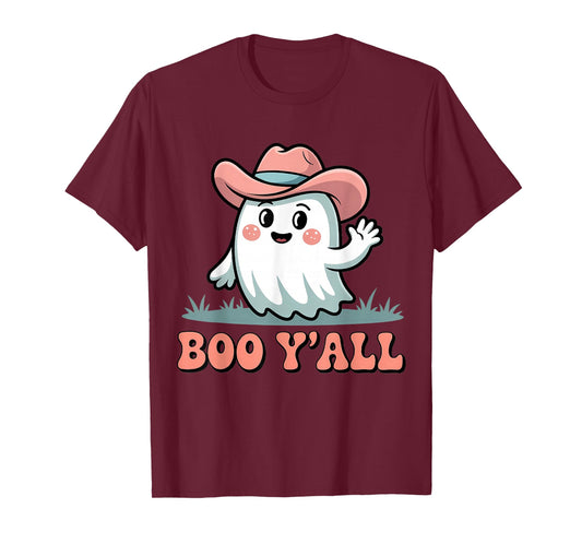 Halloween Cowgirl Ghost Pastel Boo Y'all T-Shirt