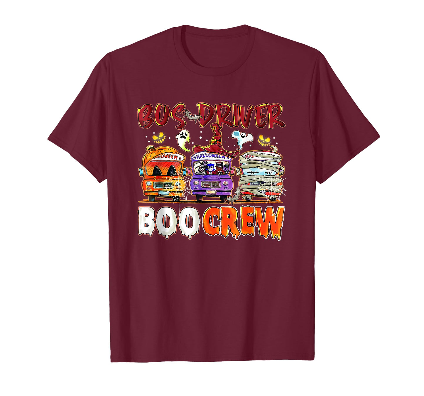 Bus Driver Boo Crew School Bus Driver Life Halloween T-Shirt