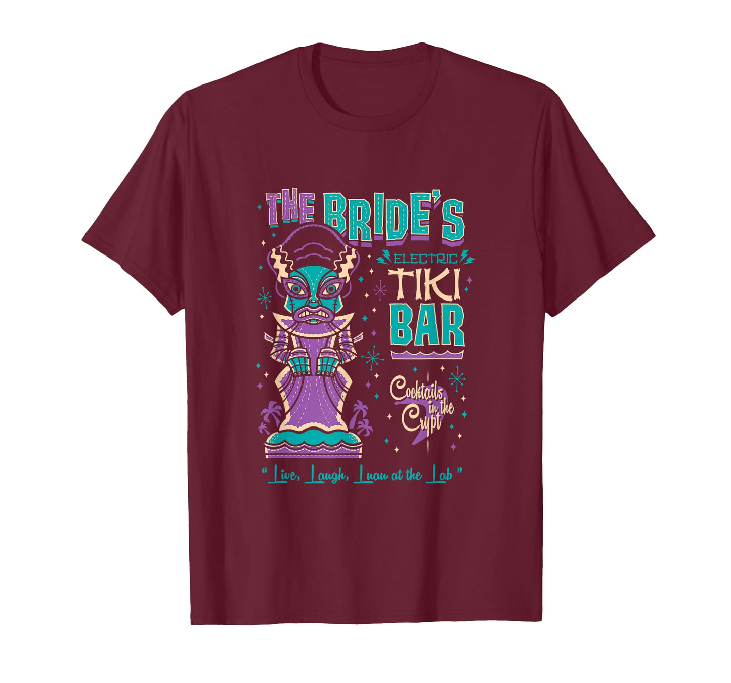 Bride of Frankenstein Tiki Bar Vintage Creepy Cute Surf T-Shirt