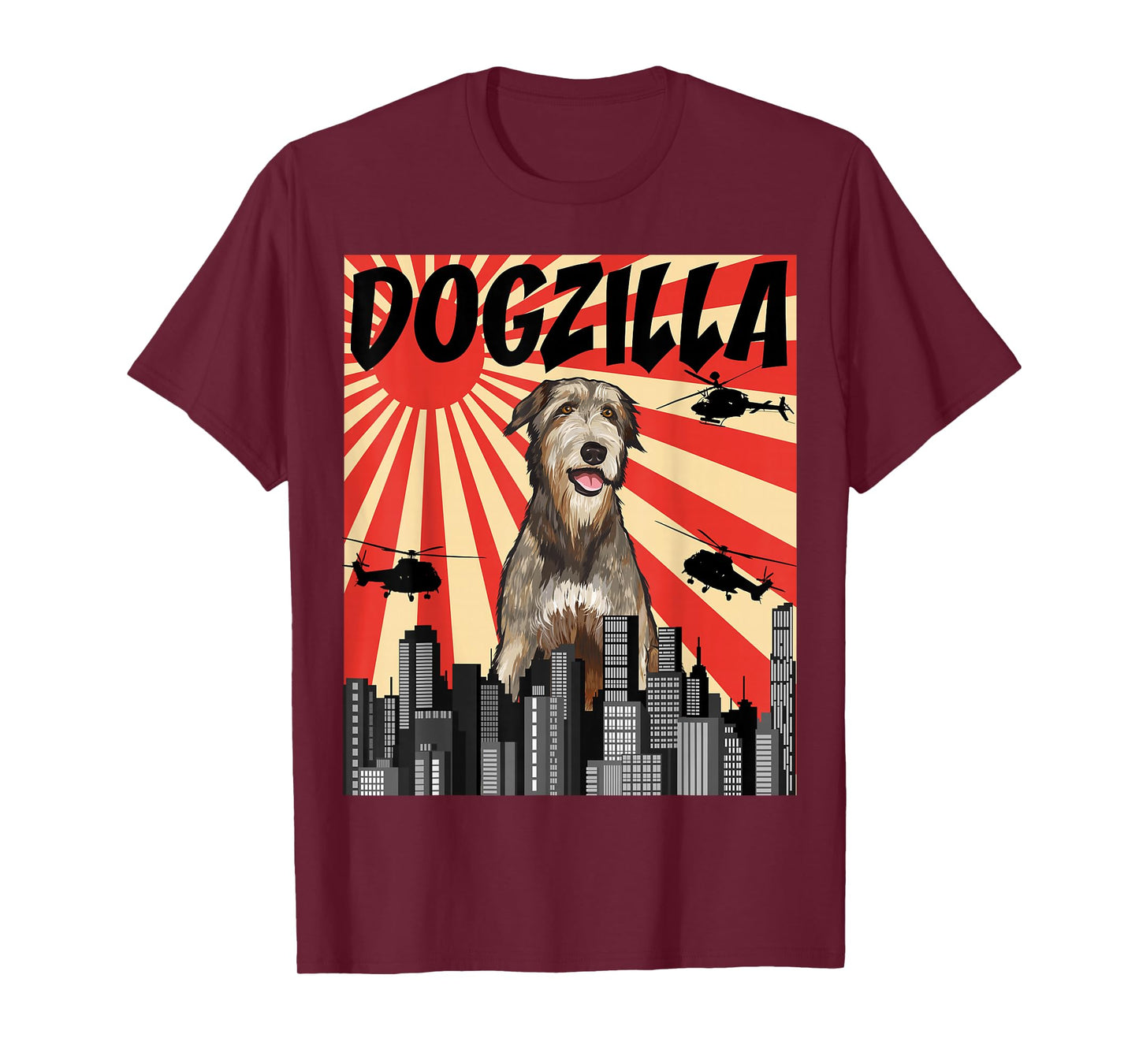 Funny Retro Japanese Dogzilla Irish Wolfhound T-Shirt