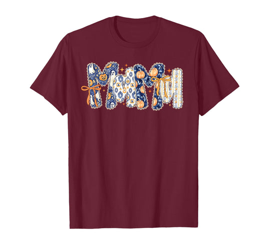 Mama Coquette Bow Thanksgiving Autumn Fall Pumpkin Ghost T-Shirt