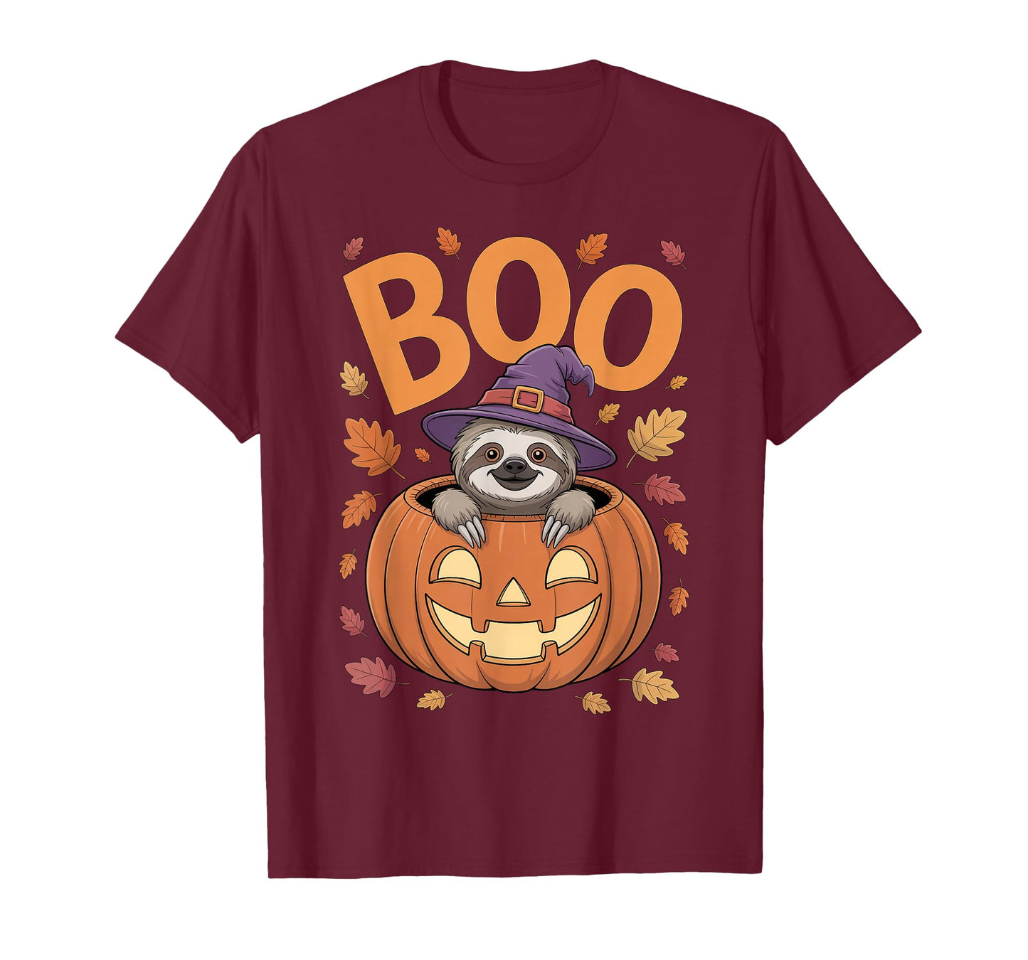 Sloth Costume on Pumpkin Halloween Sloth T-Shirt