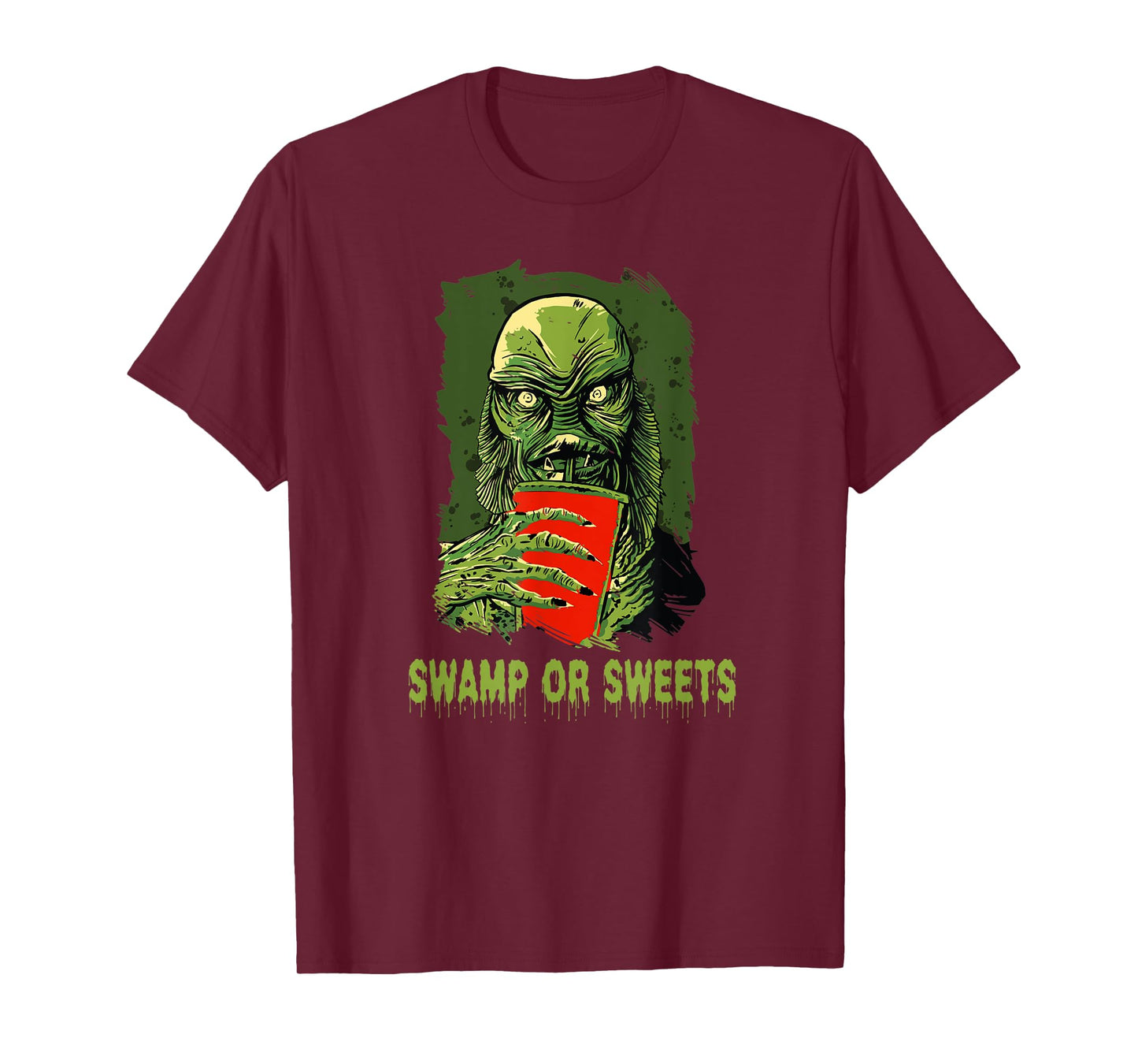 Swamp or Sweets Halloween Costume Scary Swamp Monster Fish T-Shirt