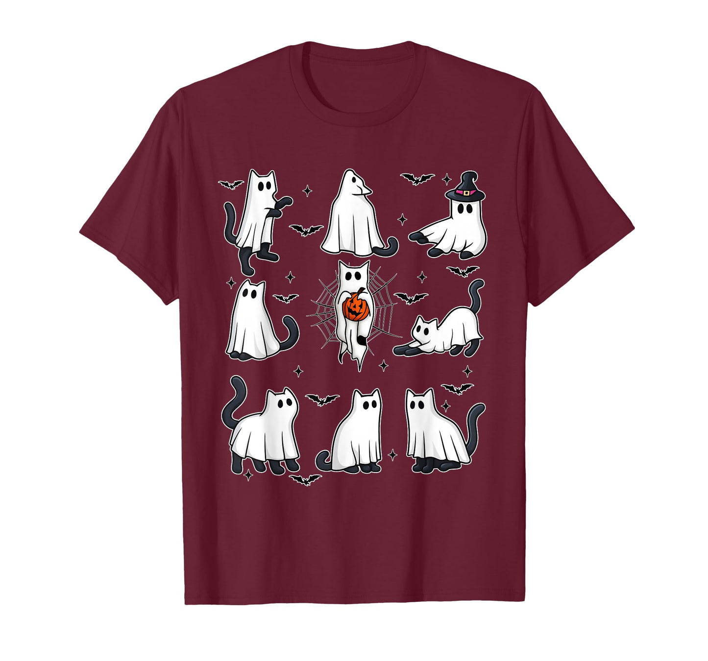 Cute Boo Black Cat Halloween Costumes Women Girl T-Shirt