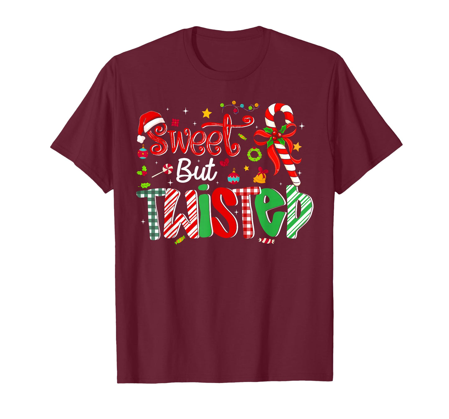 Sweet But Twisted Funny Christmas Candy Cane Xmas Holiday T-Shirt