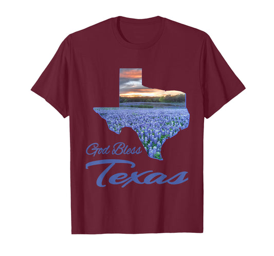 Christian, Texas Bluebonnet State Pride, God Bless Texas T-Shirt