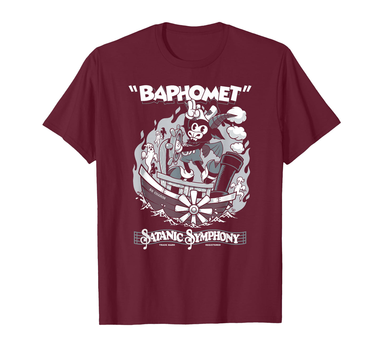 Vintage Cartoon Baphomet - Creepy Cute Goth - Occult T-Shirt