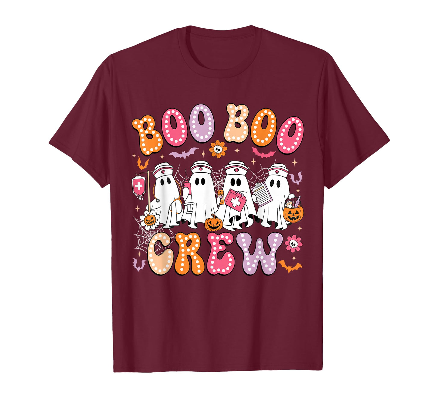 Groovy Boo Boo Crew Nurse Funny Ghost Women Halloween Nurse T-Shirt