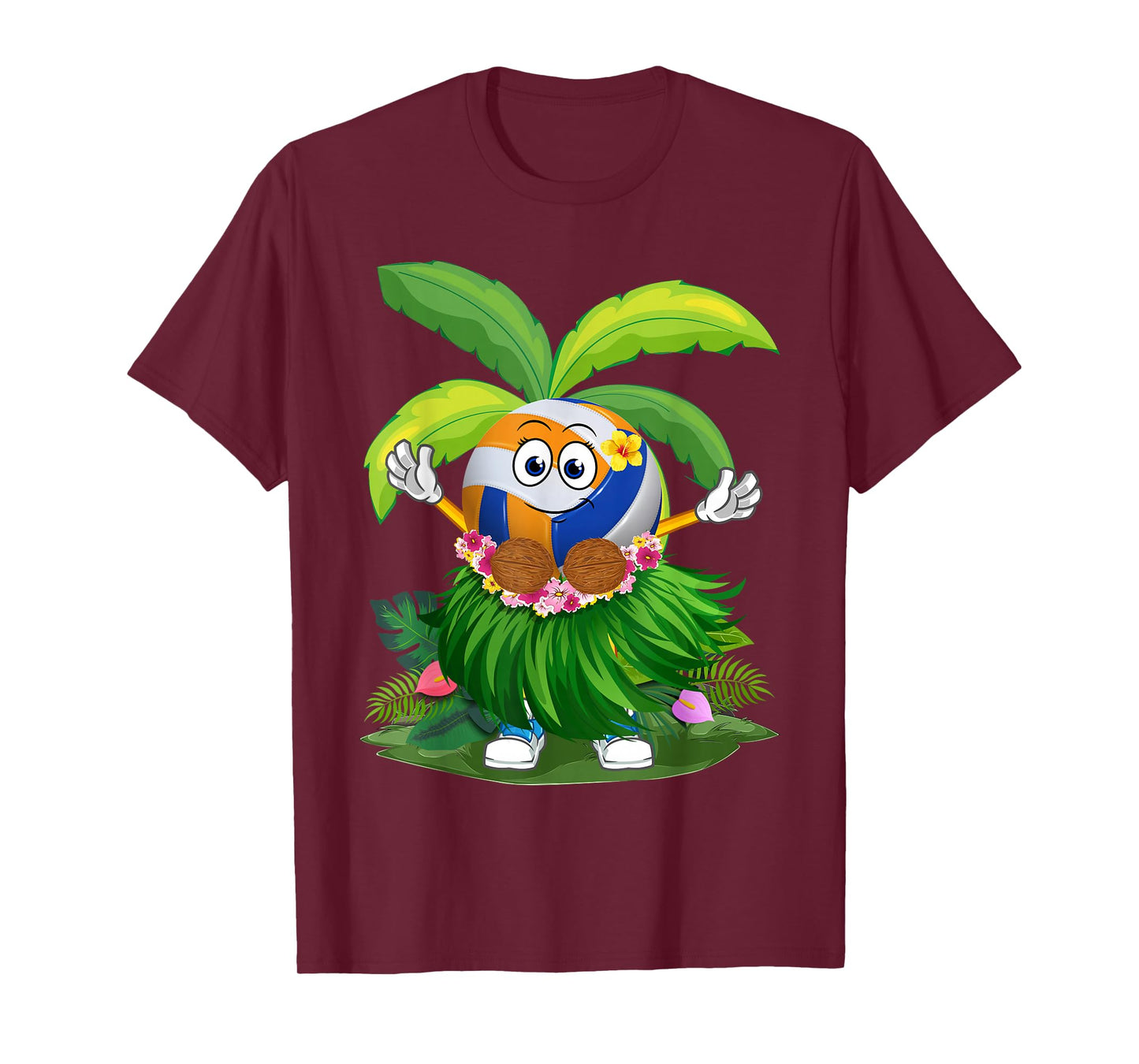 Cute Hawaiian Volleyball Ball Tropical Beach Summer Vacation T-Shirt
