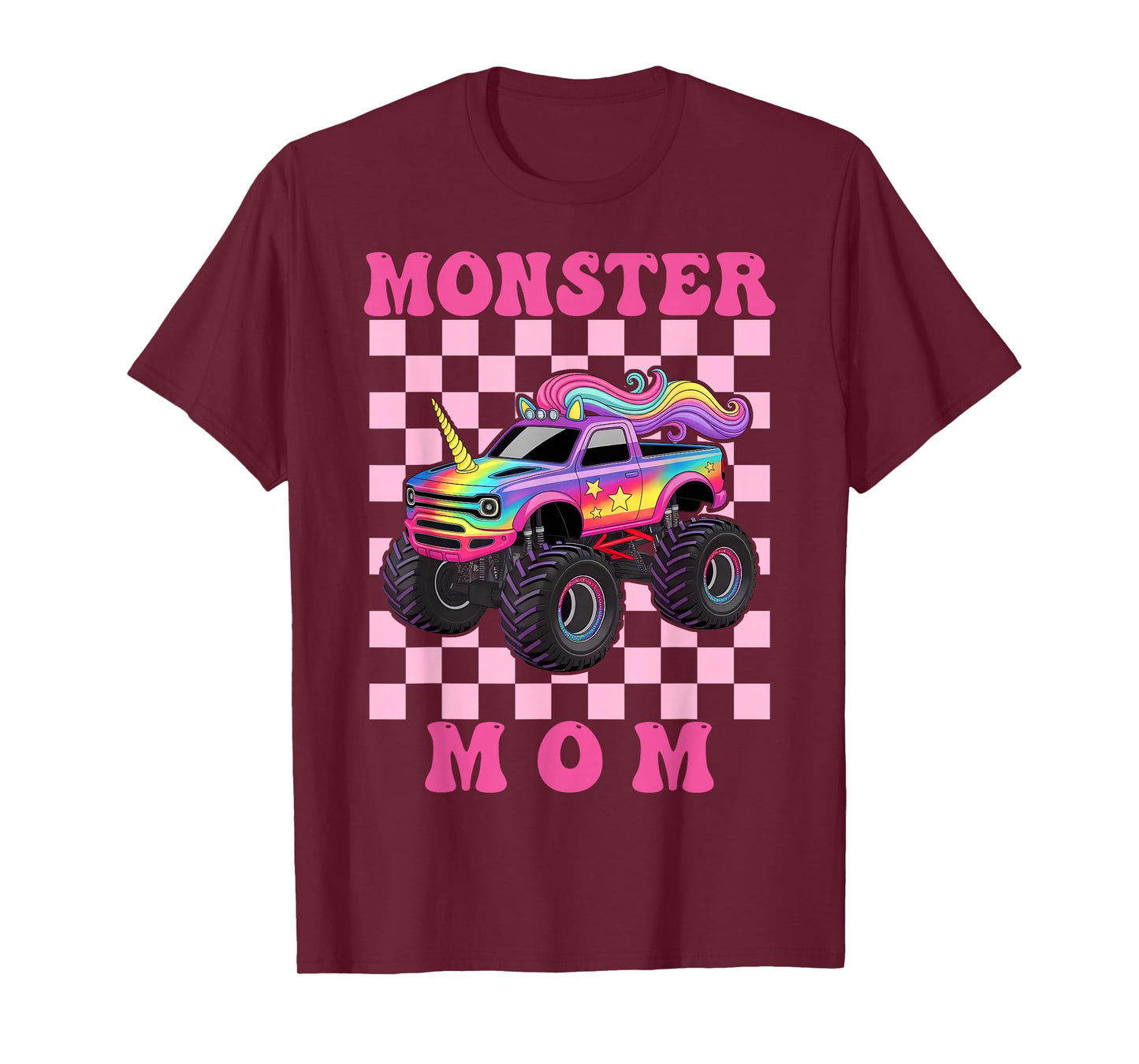 Monster Truck MoM Pink Monster Trucks Lover Mom Groovy T-Shirt