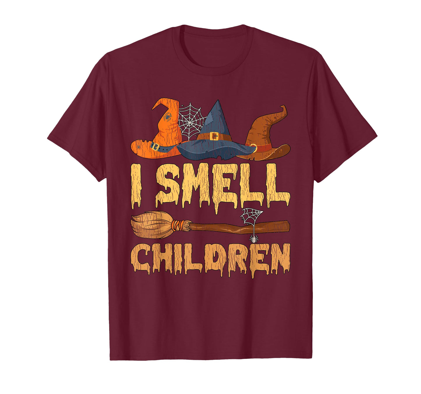 Vintage I Smell Children Hocus Pocus Witch Broom Halloween T-Shirt