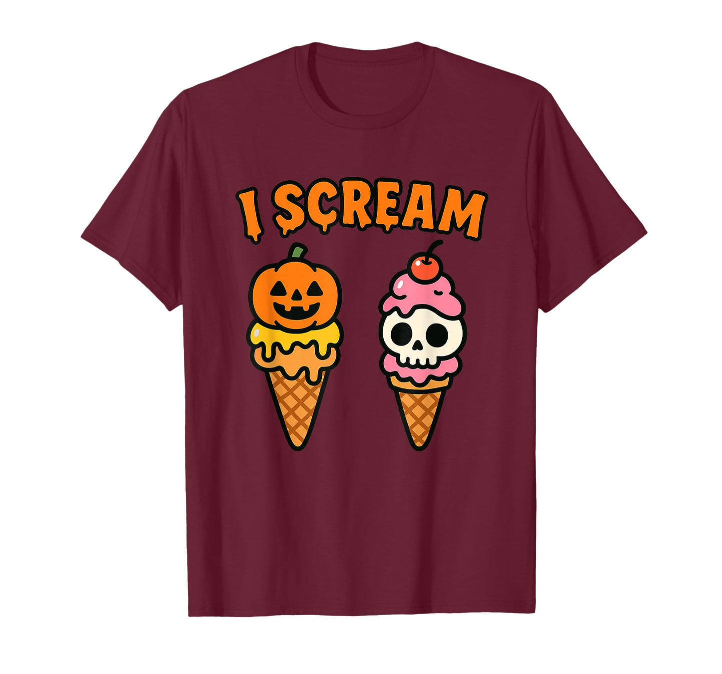 I Scream Ice Cream Ghost Halloween Costume T-Shirt