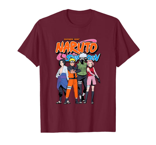 Naruto Shippuden Team 7 with Naruto Logo Anime T-Shirt