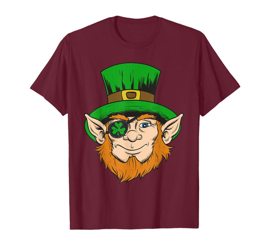 Pirate Eye Patch Shirt Clover Eyepatch Leprechaun St. Paddys