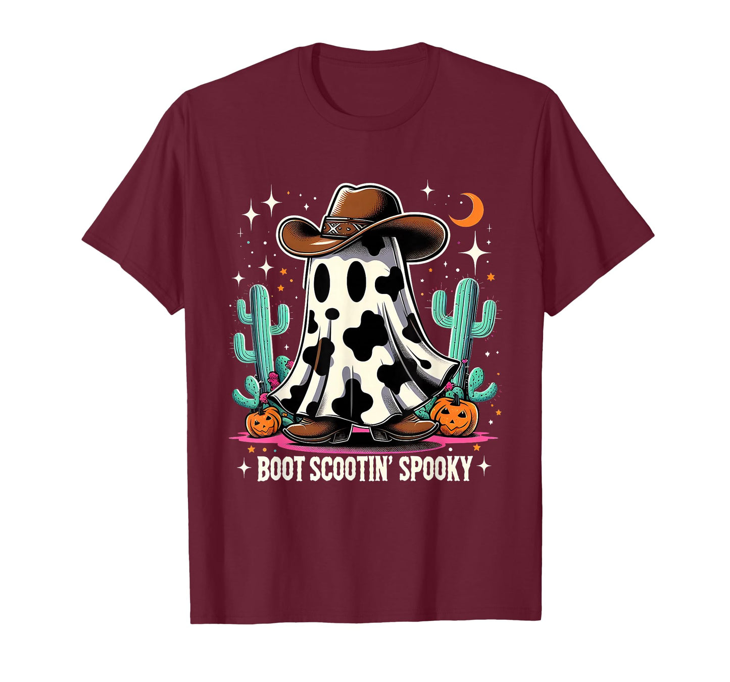 Cowboy Ghost Boot Scootin Spooky Western Vibes T-Shirt