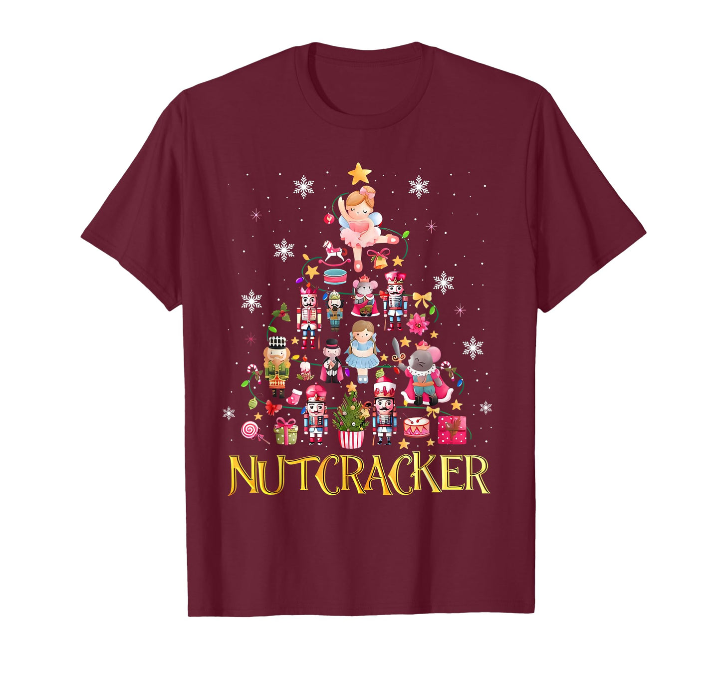 Nutcracker Christmas Tree Ballet Dance Women Kids Girl T-Shirt