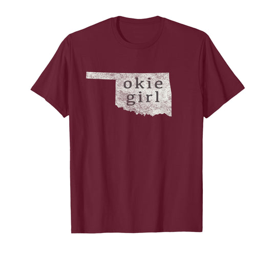 Okie Girl Tshirt for Women White Distressed Style T-Shirt