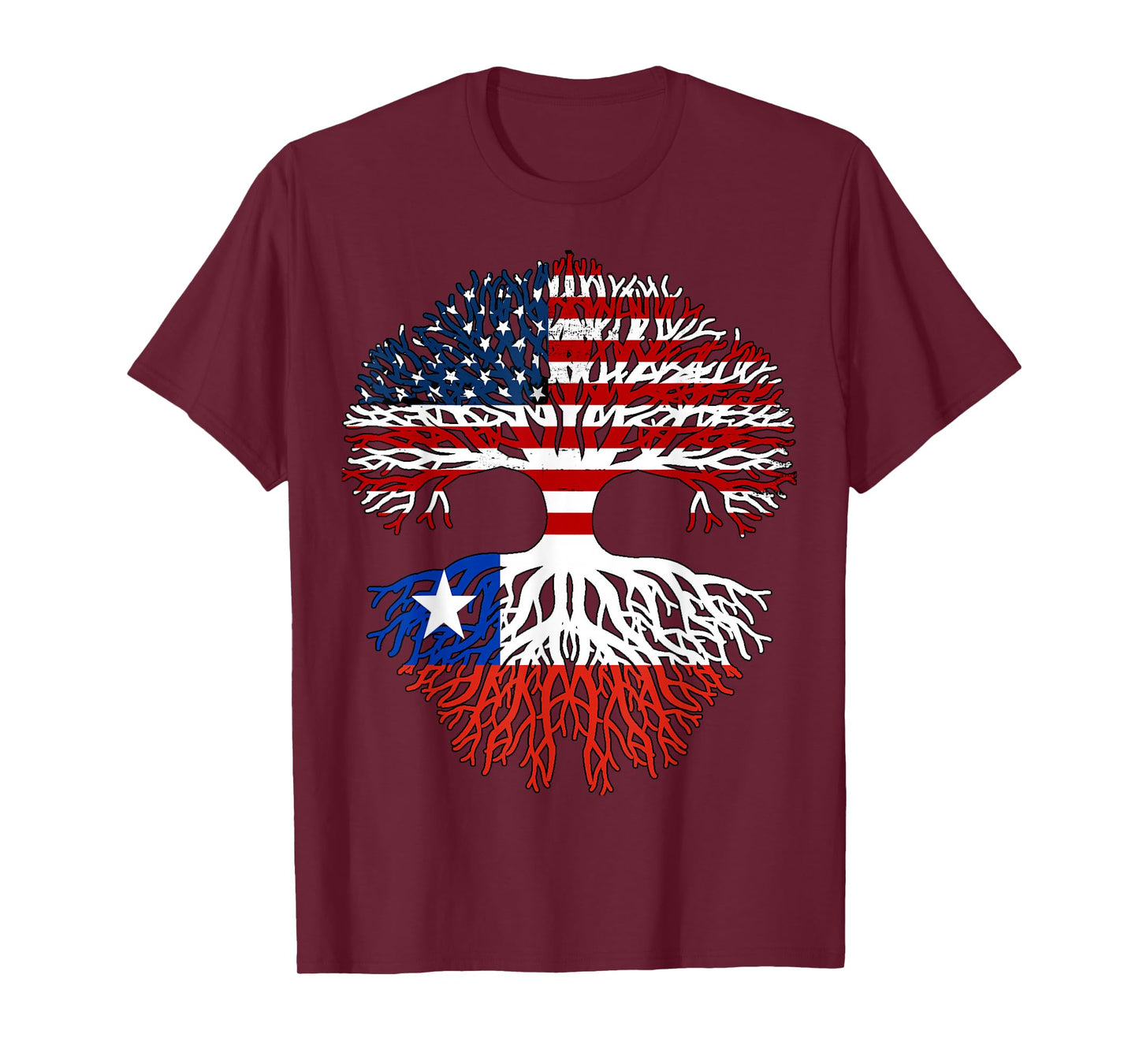 Proud Chilean American I Love USA Chile US Flag Tree Graphic T-Shirt