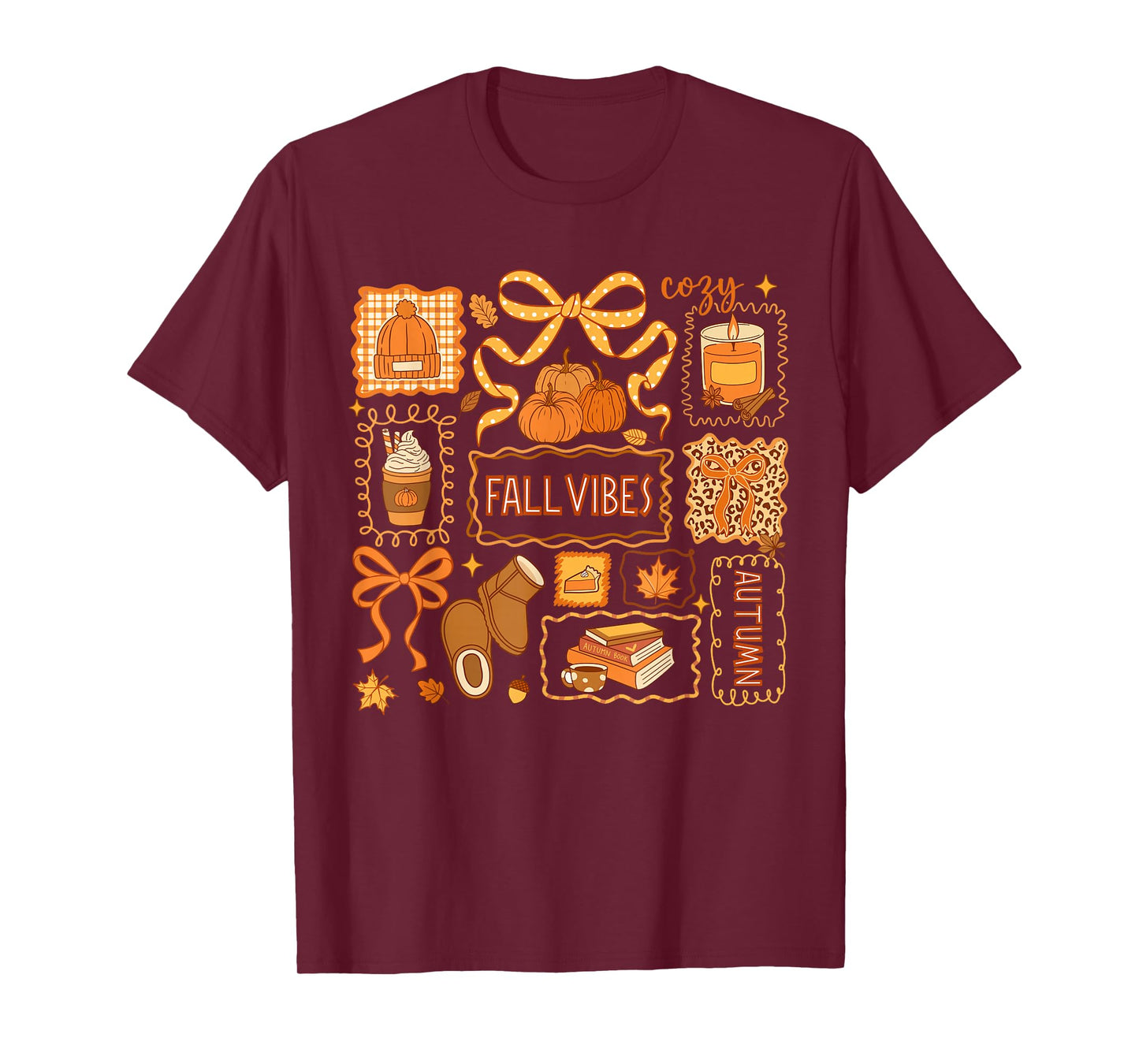 Fall Vibes Autumn Coquette Pumpkin Thanksgiving Coffee Women T-Shirt