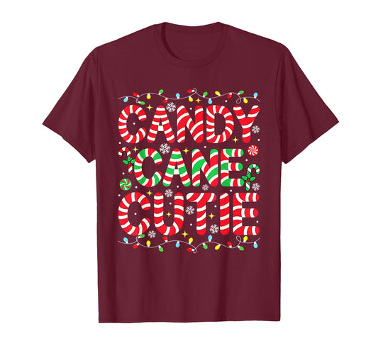 Funny Christmas Candy Cane Lover Crew Xmas Candy Cane Cutie T-Shirt