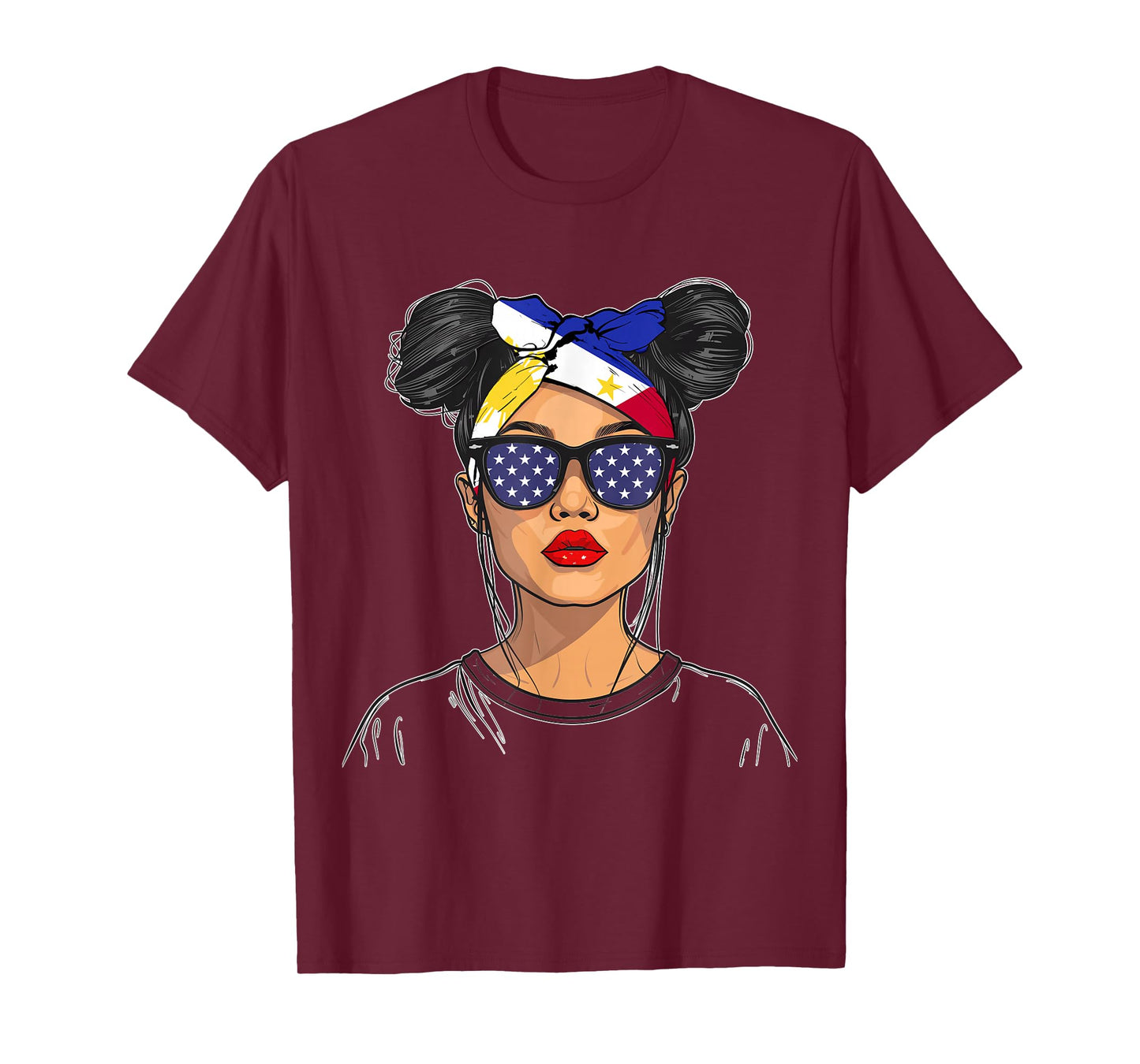 Philippines Flag Outfit for Woman American Souvenir Filipina T-Shirt