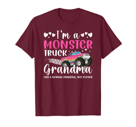 I'm A Monster Truck Grandma Monster Truck Grandmother T-Shirt