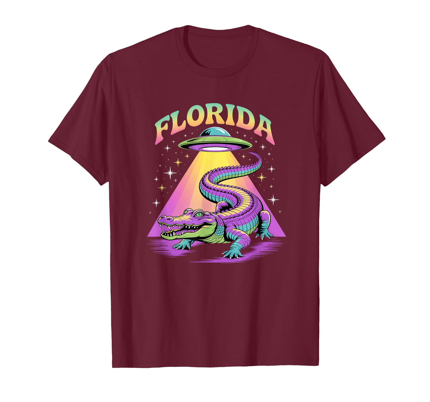 Florida Alien Alligator Funny Gator Abduction Retro UFO T-Shirt