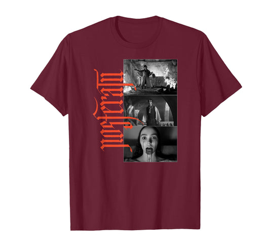 Nosferatu Gothic Horror Collage T-Shirt - Unisex, Black, Small, Short Sleeve, Classic Fit