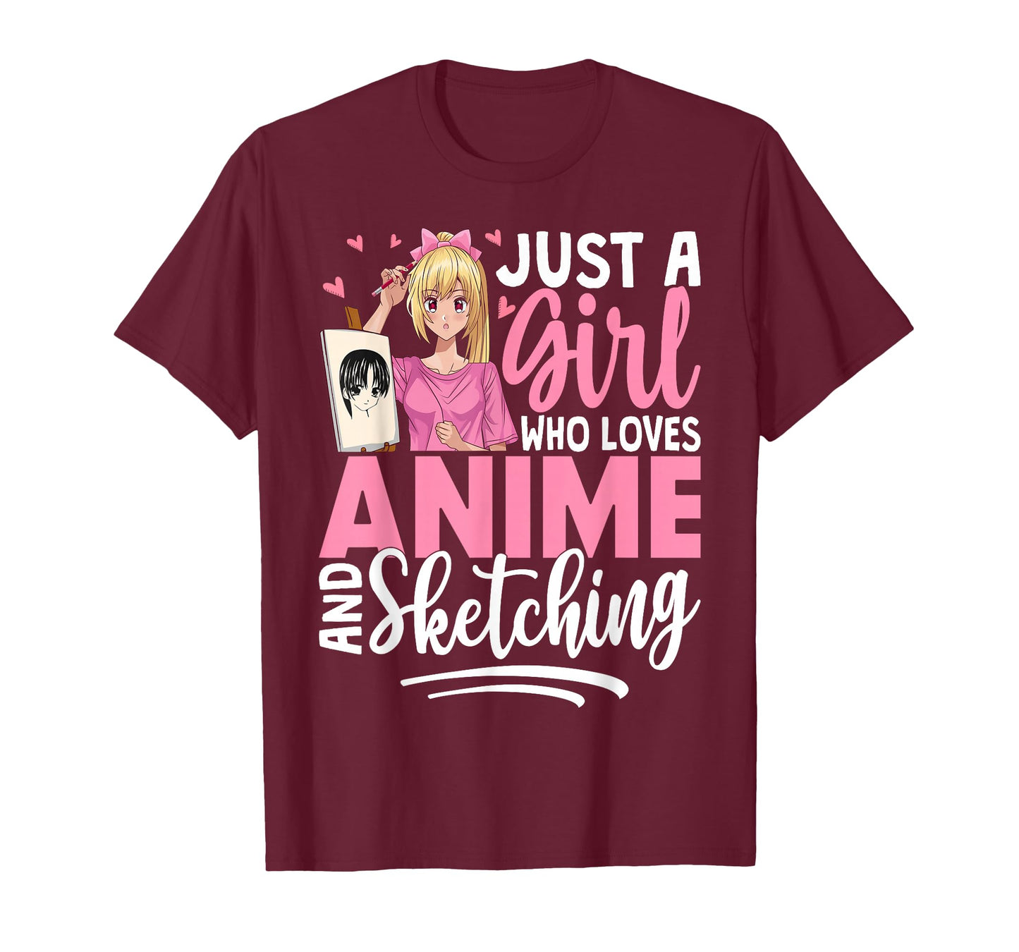 Just A Girl Who Loves Anime and Sketching Anime Merch T-Shirt