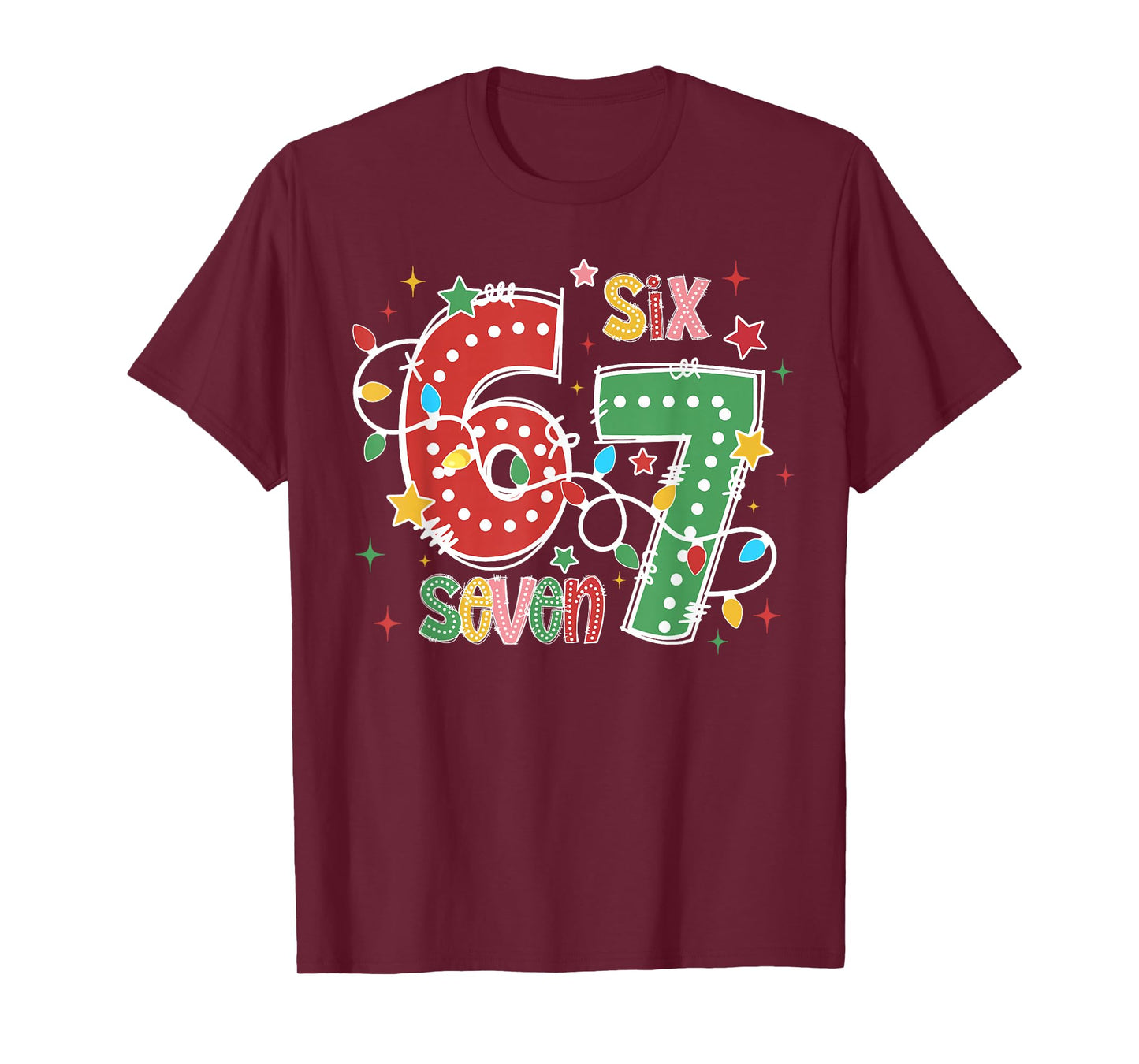 67 Christmas 6 7 Meme Pajamas Holiday Gen Alpha Slang T-Shirt