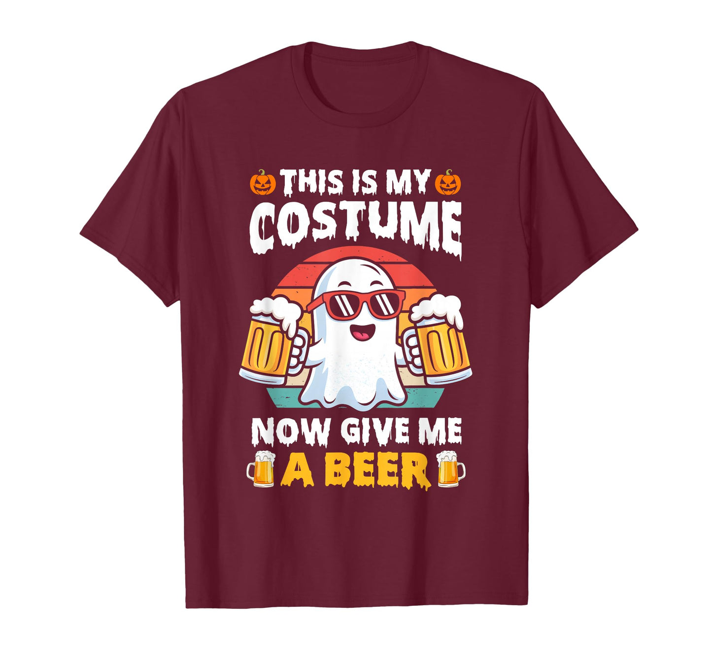 Funny Vintage Boo This is My Halloween Costumes Adults Mens T-Shirt