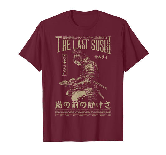 Samurai Warrior "The Last Sushi" Japanese Ukiyo-e Streetwear T-Shirt