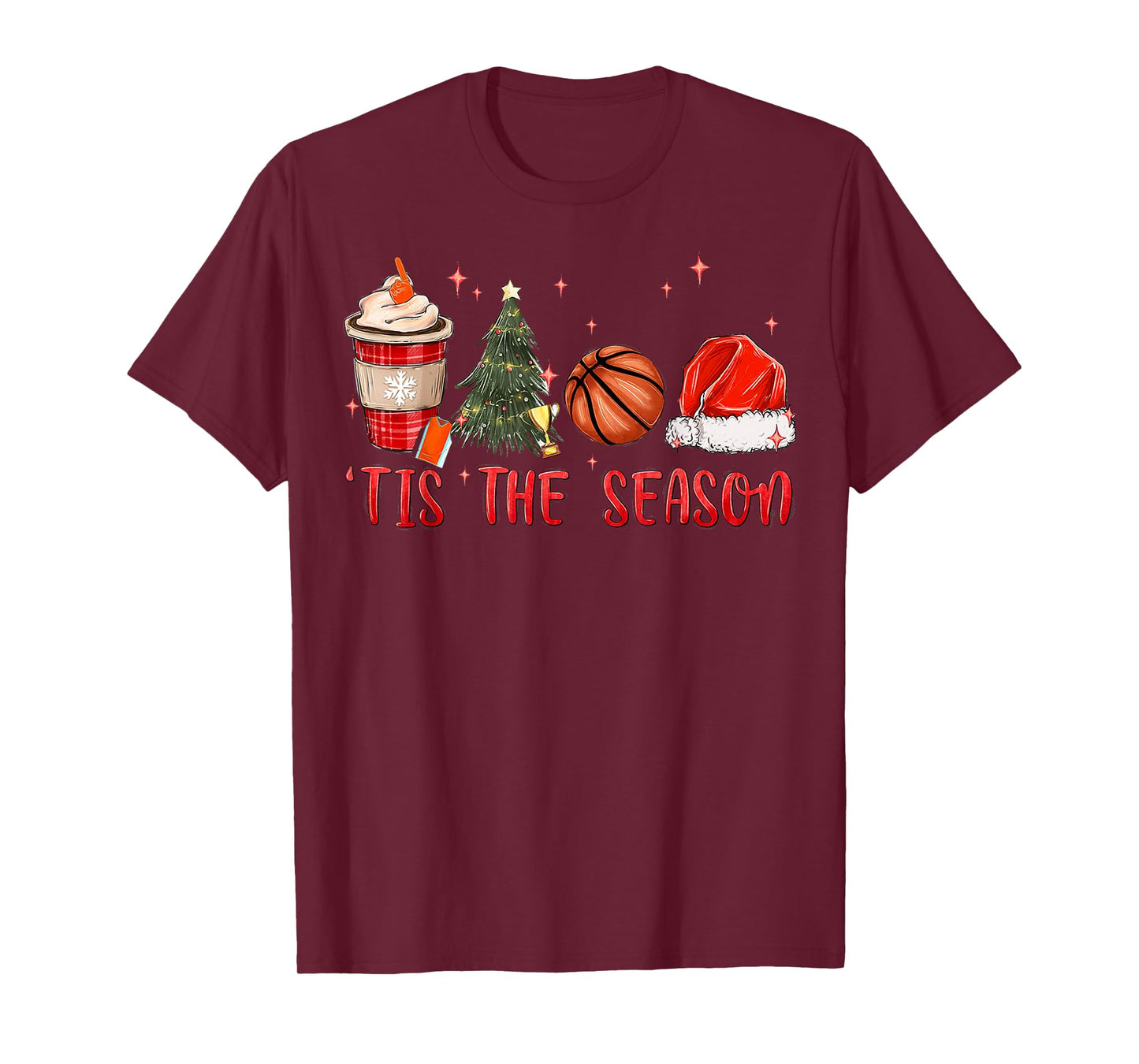 Tis The Season Basketball Christmas Matching Family Pajamas T-Shirt