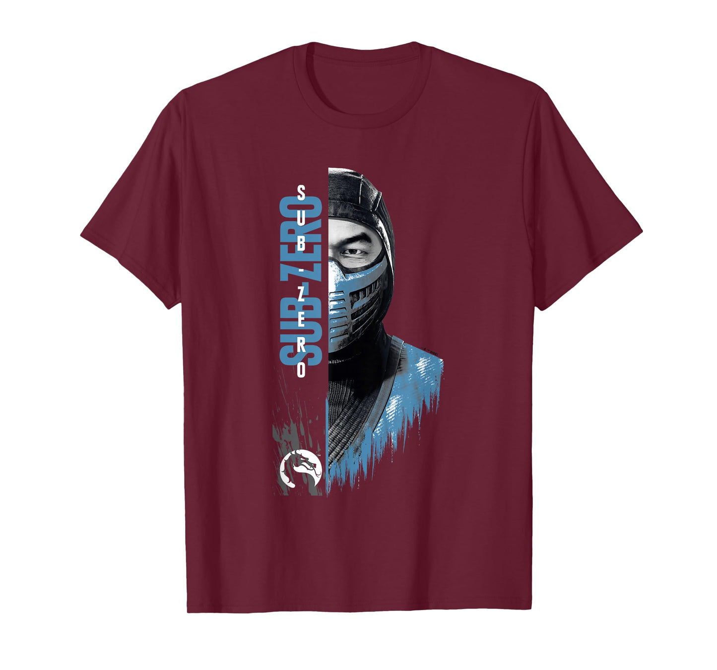 Mortal Kombat Klassic Sub-Zero Split Face Bust Portrait T-Shirt