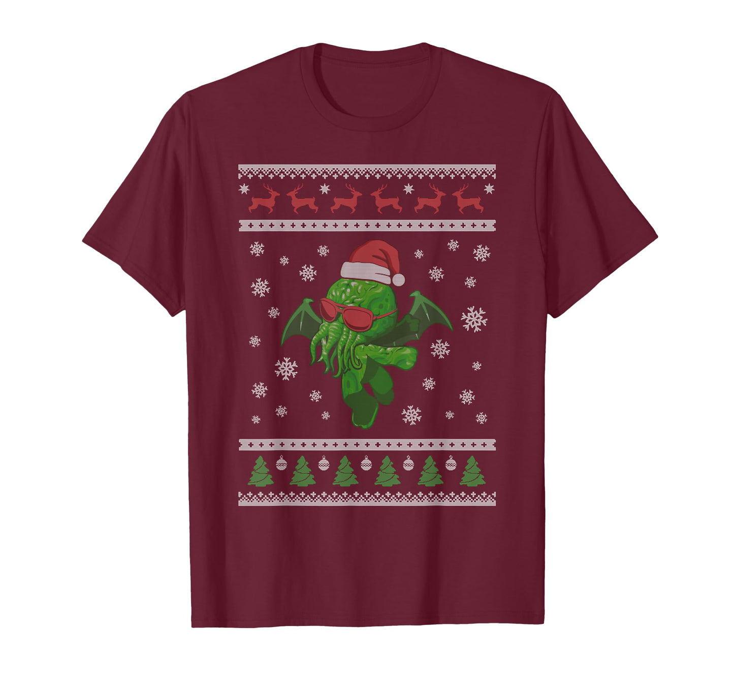 Cute Cthulhu Xmas Squid Monster Ugly Christmas T-Shirt