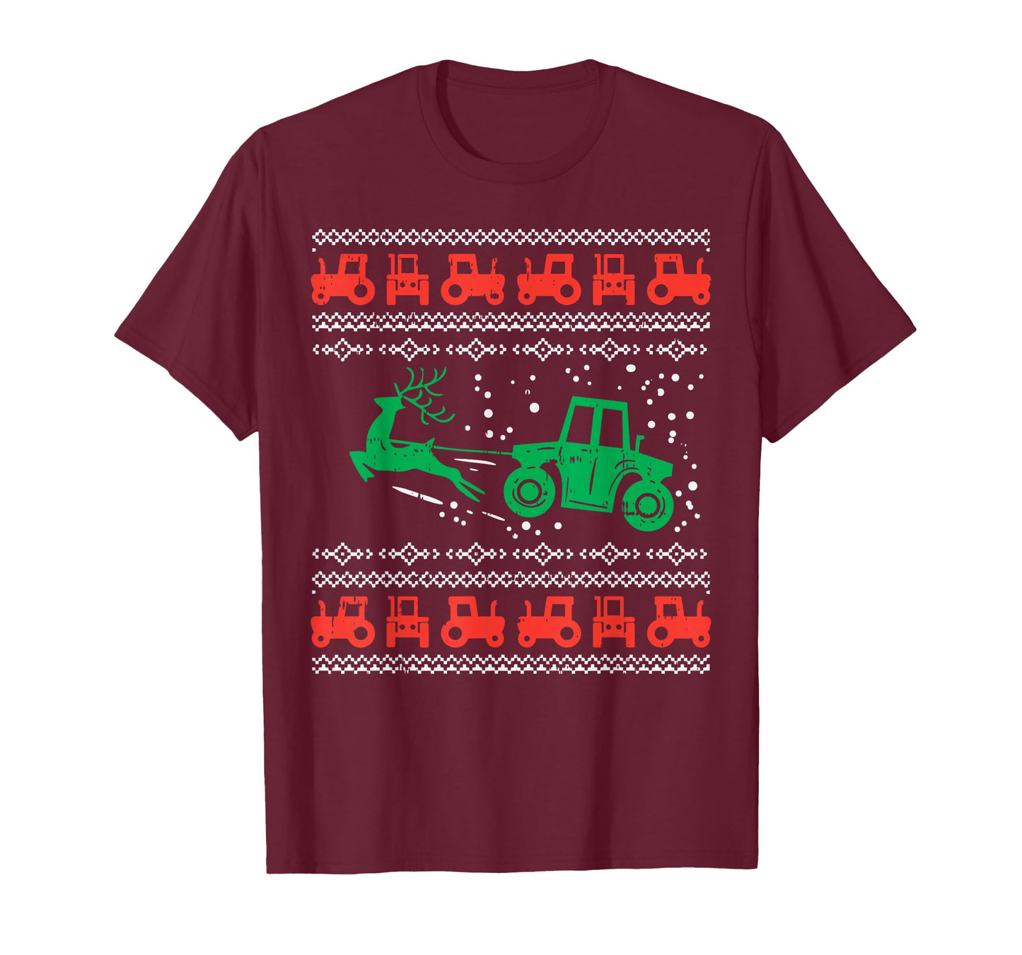 Farm Tractor Reindeer Fun Ugly Christmas Sweater Farmer Gift T-Shirt