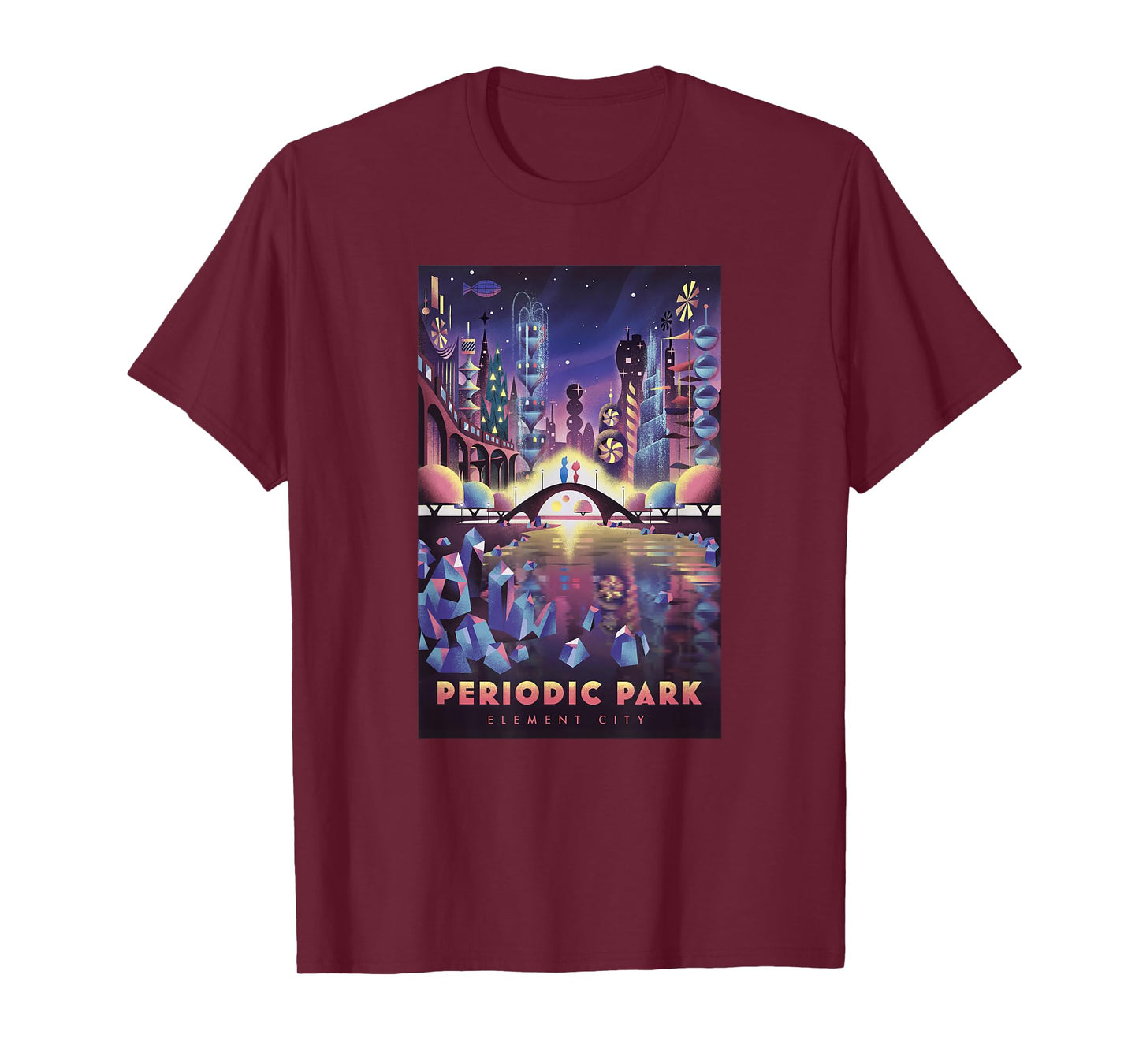 Disney Pixar Elemental Periodic Park Element City Poster T-Shirt
