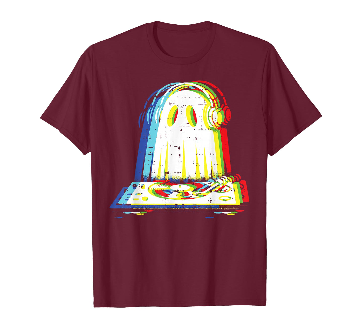 Halloween Ghost DJ Vintage EDM Costume Music Men Women Kids T-Shirt
