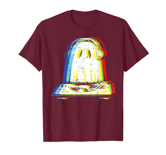 Halloween Ghost DJ Vintage EDM Costume Music Men Women Kids T-Shirt