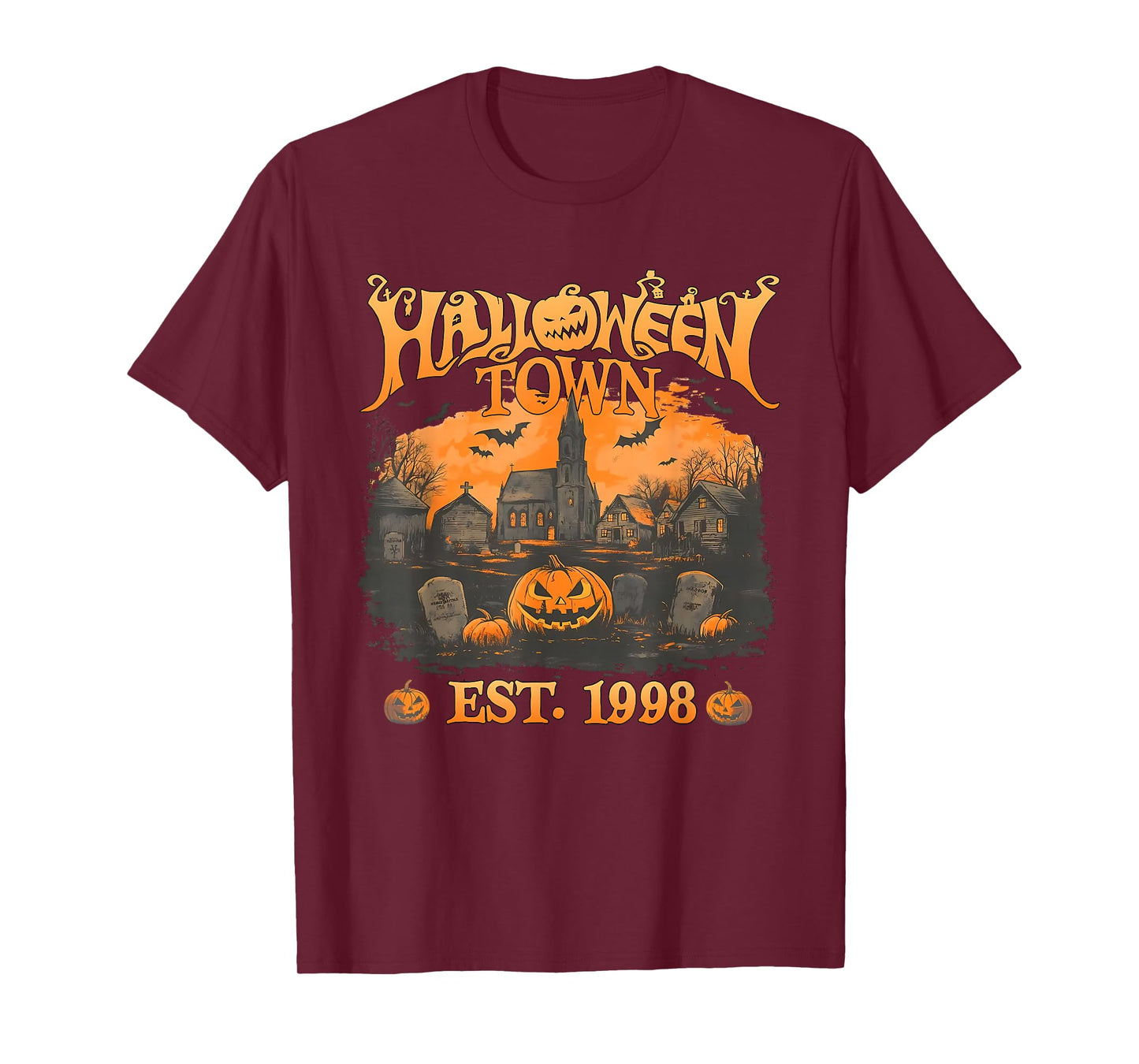 Halloween Town Est 1998 Vintage Spooky Pumpkin Ghost Gifts T-Shirt