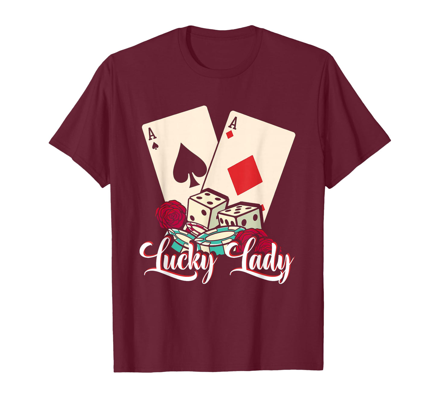 Lucky Lady Poker Player | Gambling Casino | Gambler T-Shirt