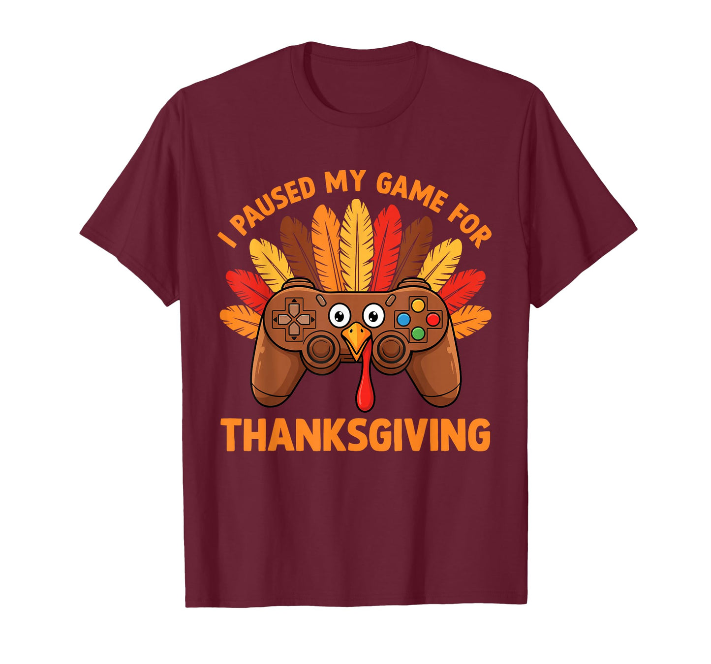 Happy Thanksgiving Gaming Funny Gamer Turkey Game Boys Teens T-Shirt