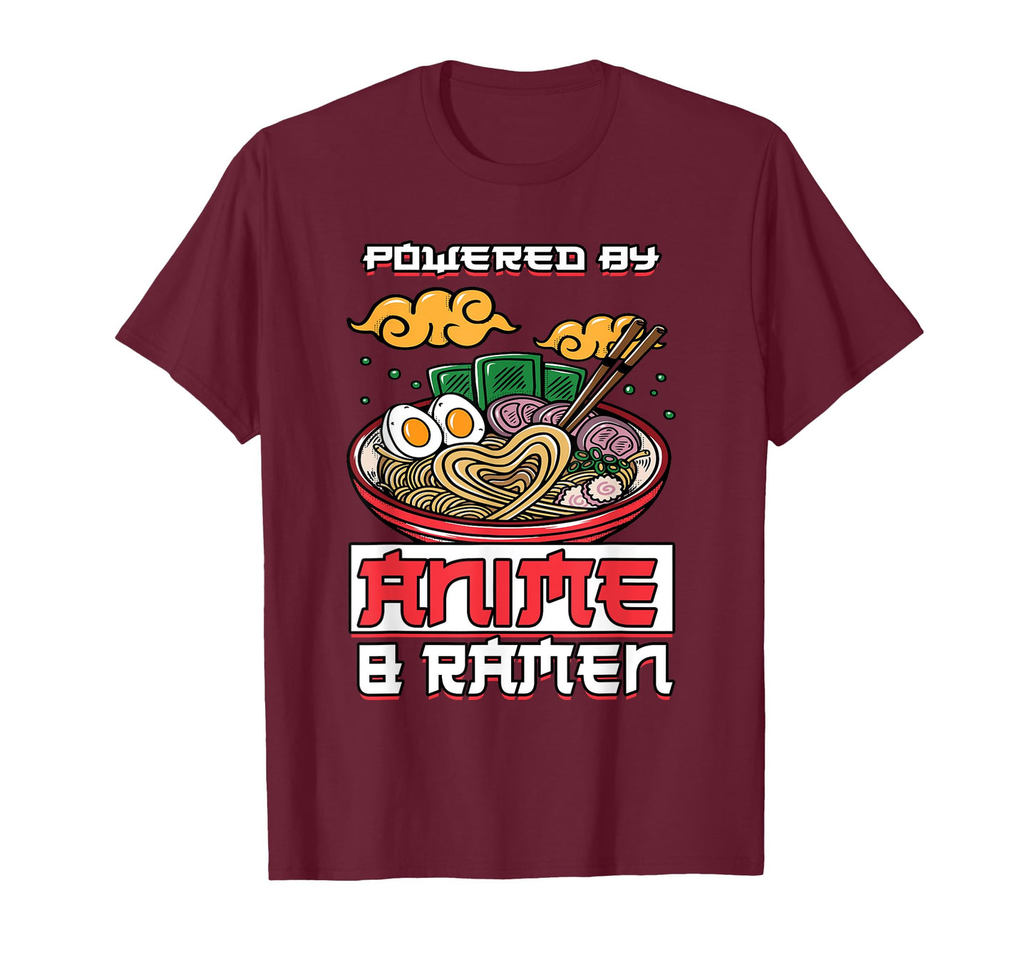 Powered by Anime & Ramen Merchandise Japanese Style Cute T-Shirt