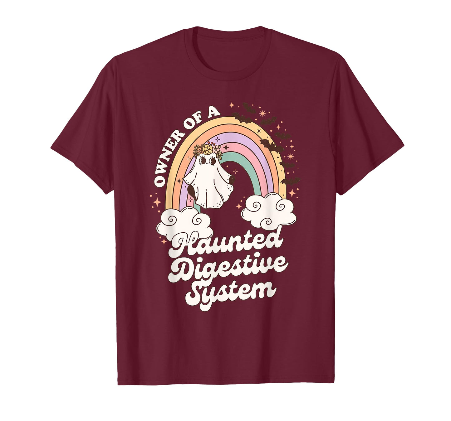 Retro Owner of A Haunted Digestive System Ghost Halloween T-Shirt