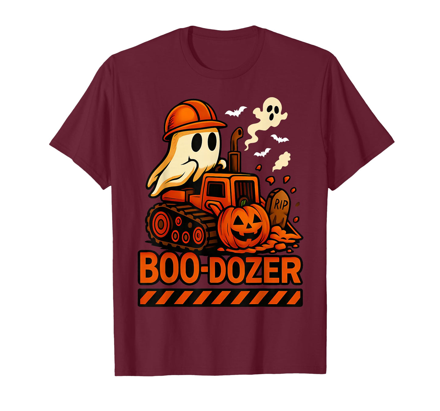 Kid Bulldozer Halloween Boo Dozer Construction Truck Boy Men T-Shirt