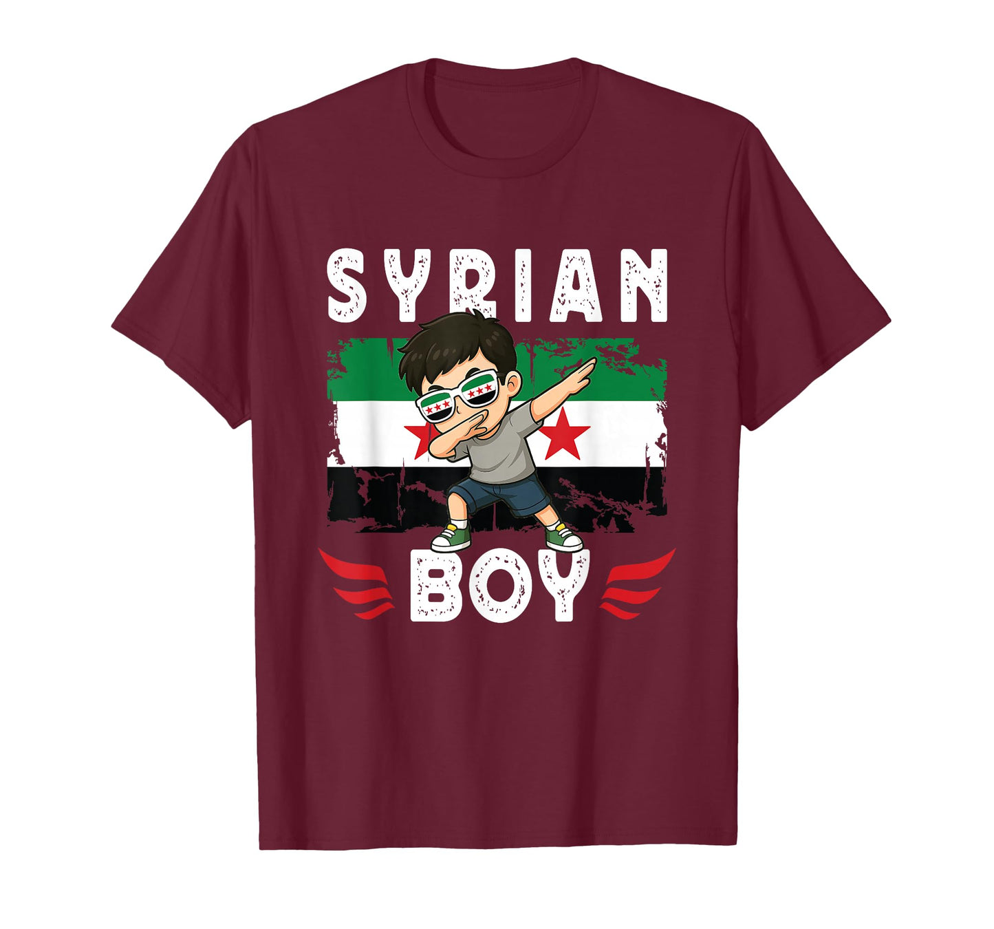 Proud Syrian Boy Dab Pose Syrian Son Guy Syria Flag T-Shirt