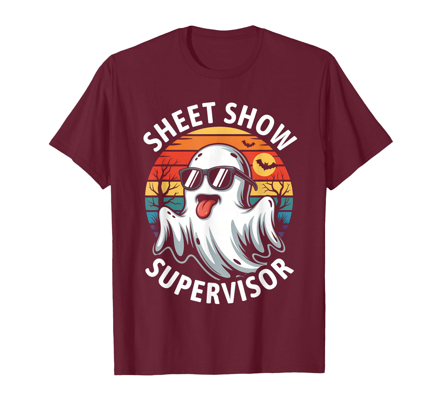 Funny Halloween Sheet Show Supervisor T-Shirt