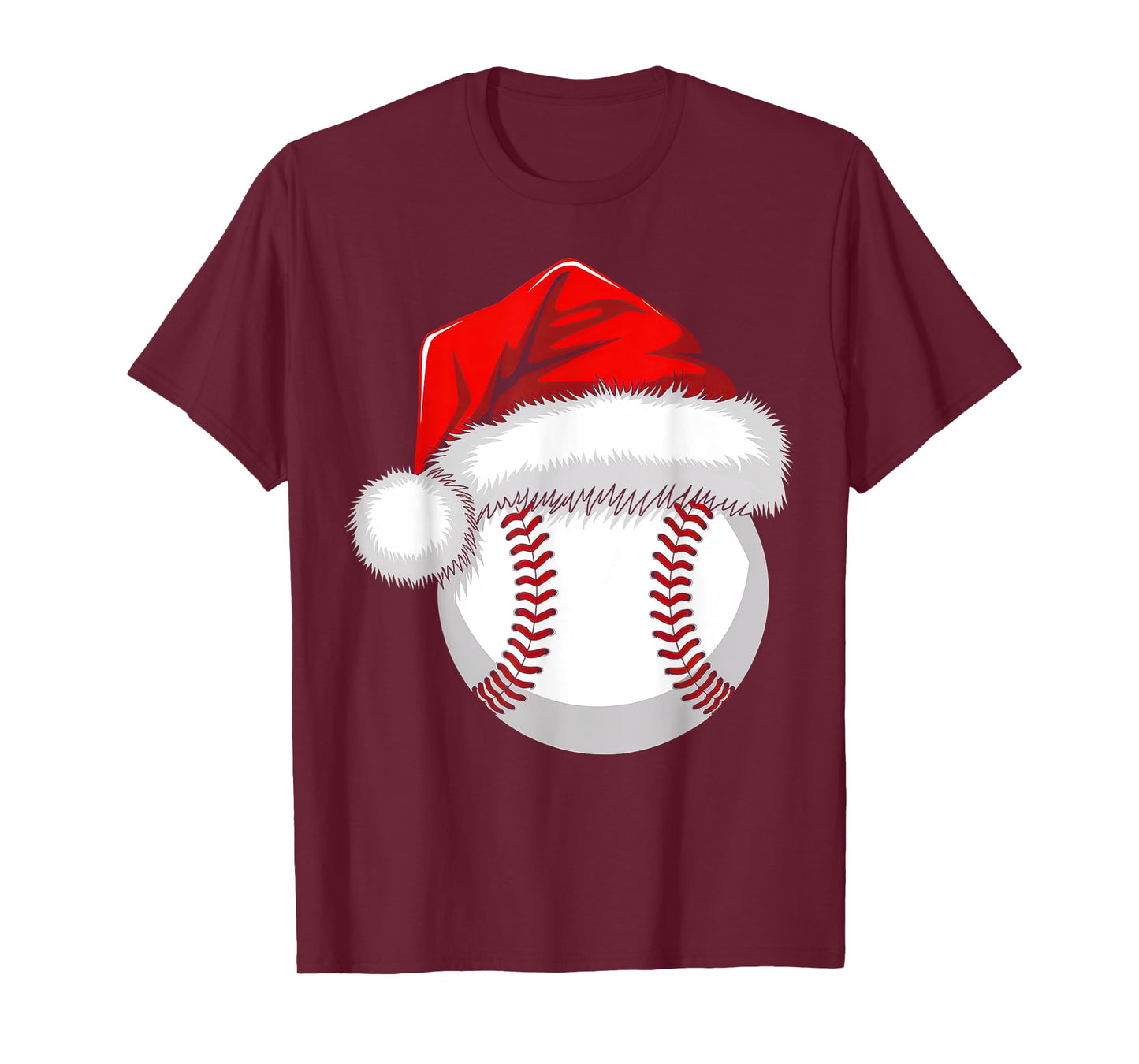 Funny Santa Hat Xmas Sport Lover Christmas Baseball Player T-Shirt