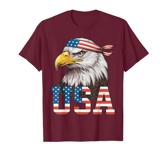 USA American Flag Men Women Kids Bald Eagle Patriotic T-Shirt