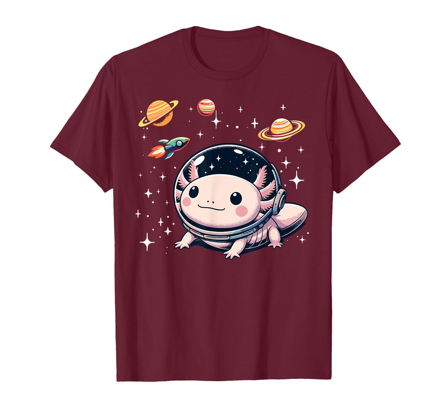 Axolotl Kawaii Cute Axolotls Astronaut Planets Space T-Shirt